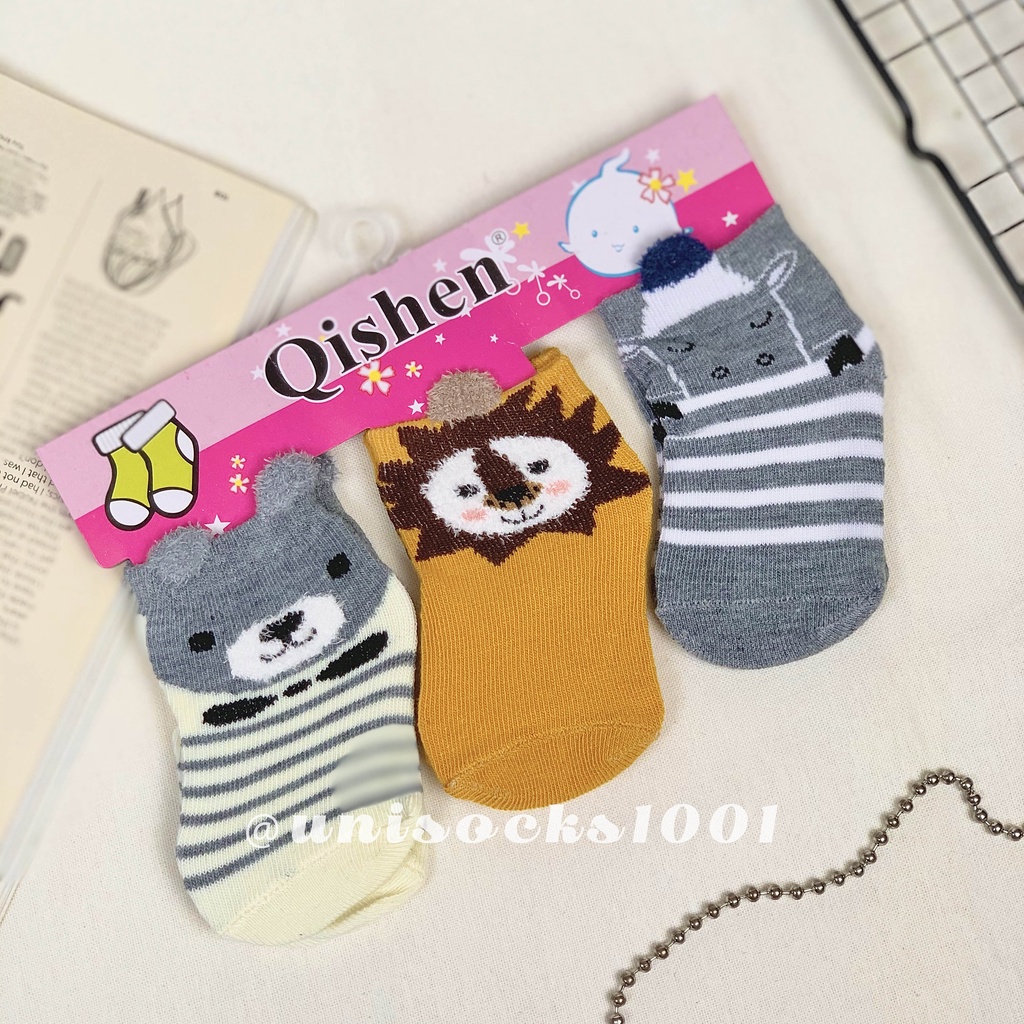 TERMURAH import Kaos kaki bayi motif 3in1 3D newborn 0-6 bulan laki laki perempuan lipat kualitas premium baby socks