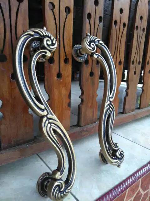 Handle Pintu Kuningan Antik Murah Motif S 45cm