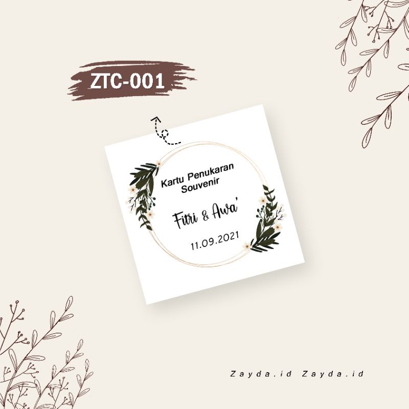 Kartu Ucapan Rustic/Kartu Ucapan Pernikahan/Kartu Ucapan Souvenir/Kartu Penukaran Souvenir