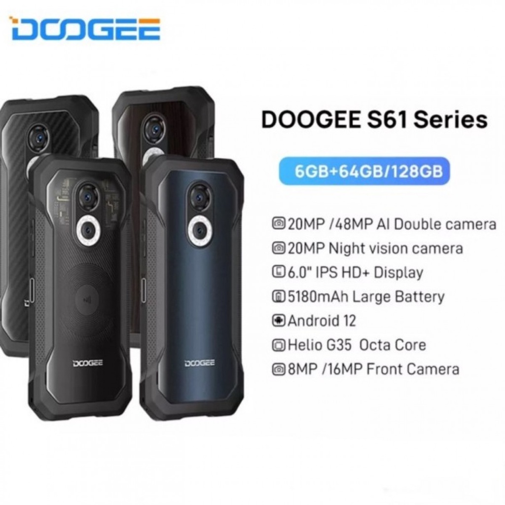 Doogee S61 Pro 6gb Kamera Night Vision Body Transparan