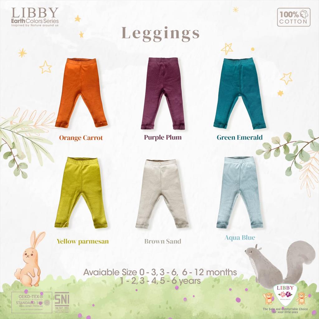 [0-12 bulan] LIBBY (1pcs/pack) Earth Colors Leggings 0-12mo