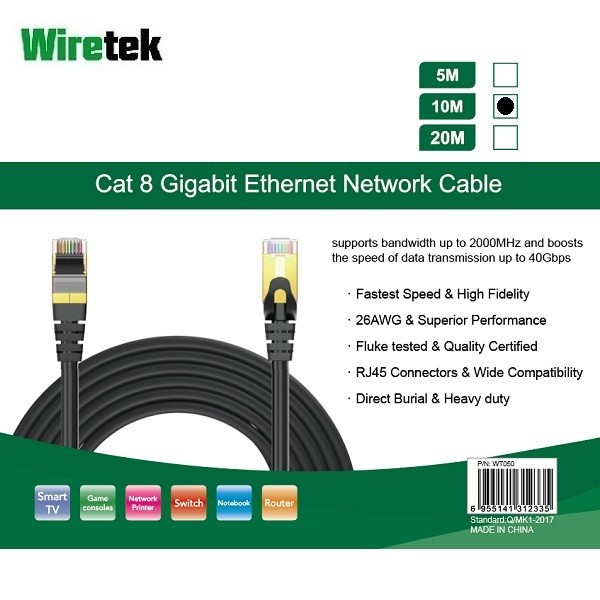 Kabel LAN 10Meter Cat 8 Gigabit Ethernet Network