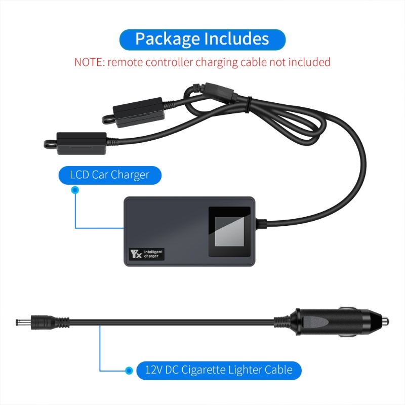 Zzz 3-in-1 Adapter Charger Baterai Mobil Quick Charging Untuk 2 Drone USB-A DC5V 2A