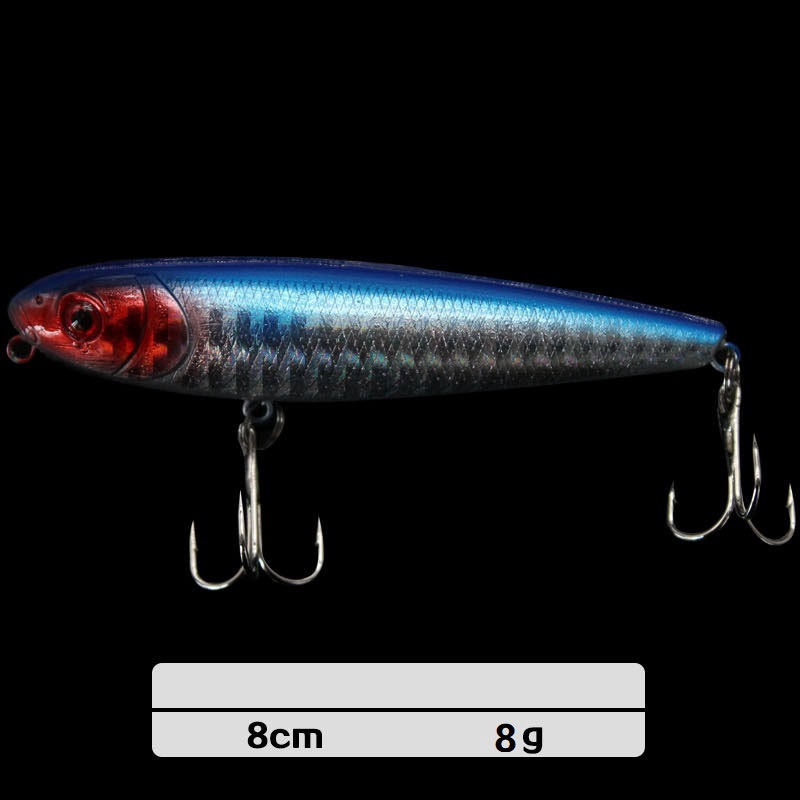 Shengyao 1Pcs Luminous Pencil Minnow Umpan Pancing 8cm 8g Swimbait Fishing Lure Ikan Bass Wobbler Kail Memancing Tackle