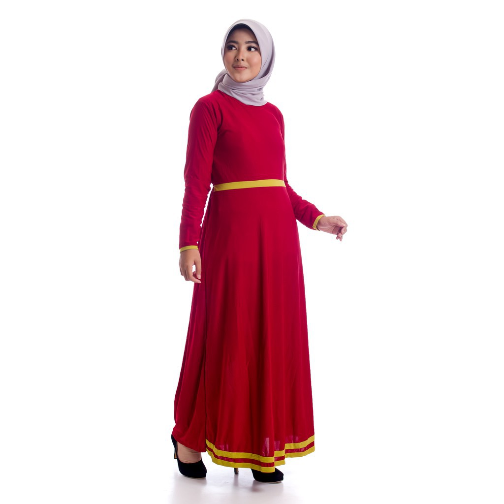 VIVAL GAMIS PESTA MAXI DRESS DENIM PINK KANCING DEPAN