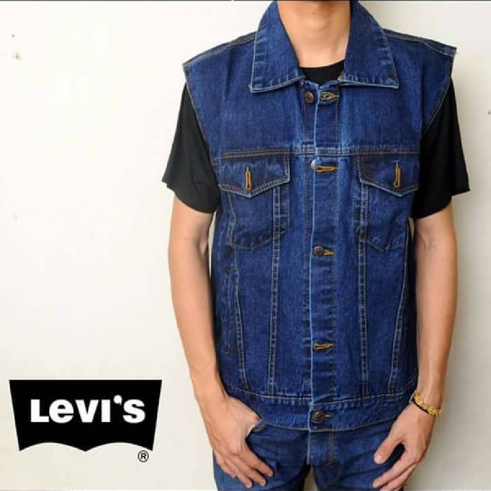 Rompi Jeans Biowash L3pis Pria Jaket Denim Pria Kualitas Premium