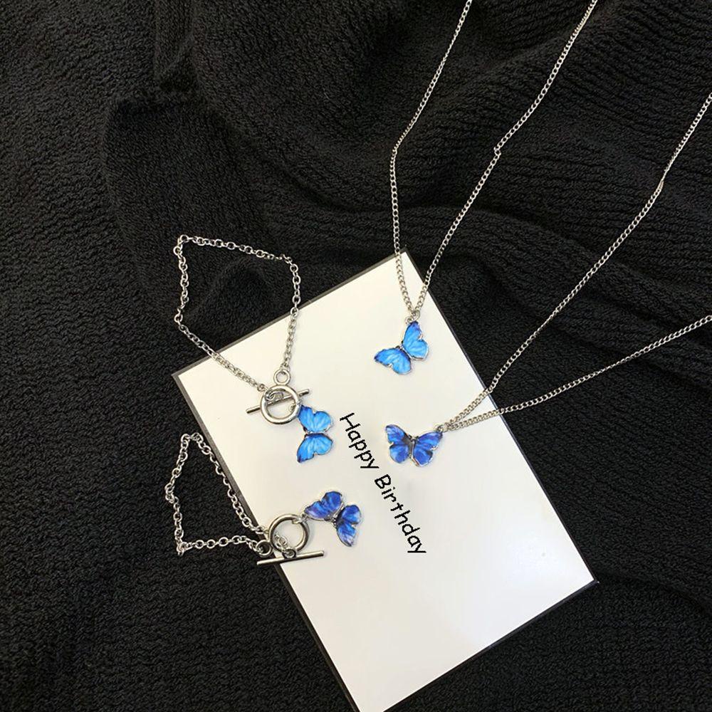 Lily 10PCS Butterfly Charms Fashion Membuat Kalung Gelang Liontin Hewan