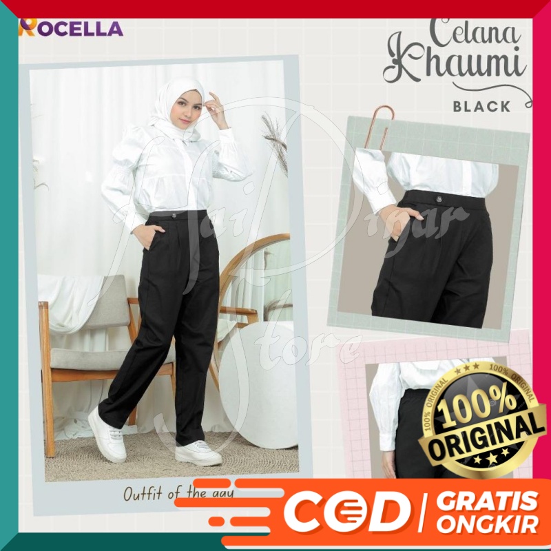 [Terbaru] Celana Khaumi Rocella Jumbo Ukuran XXXL Ready kodeBLK