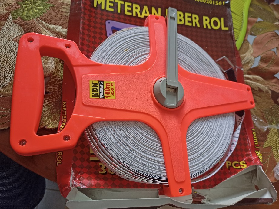 Mg   Meteran Tancap / Meteran Tanah 100 M Meteran Roll Fiber Glass 330ft Alat Ukur Tusuk Panjang