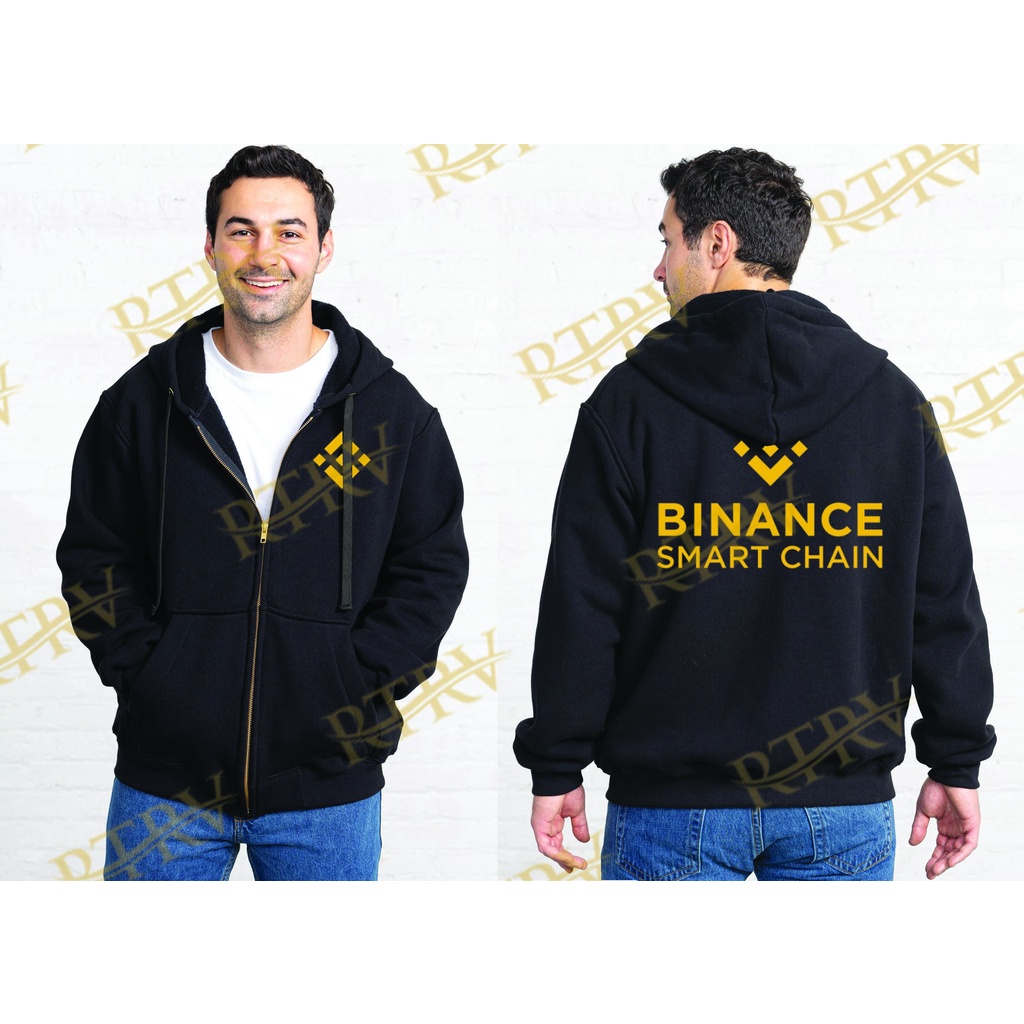 JAKET SWEATER HOODIE ZIPPER BINANCE SMART CHAIN BITCOIN CRYPTO