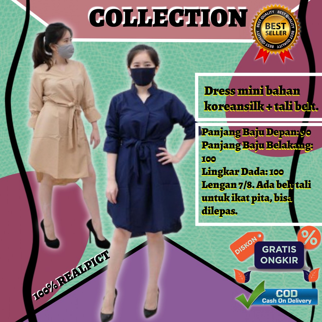 Mini Dress Drees Pesta Party Dress Casual Dress Korean Dress Korea Korean Style Import Wanita LOMILA