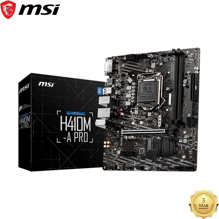 MSI H410M-A PRO Micro ATX Motherboard Intel H410 LGA1200 DDR4