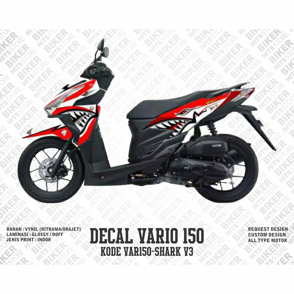 Decal Stiker Variasi Shark Honda VARIO 125 150 ESP Tahun 2016 Shopee Indonesia