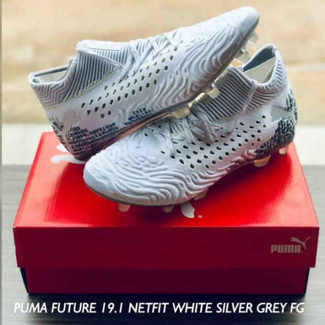 Puma Future 19.1 Netfit White Silver Grey FG