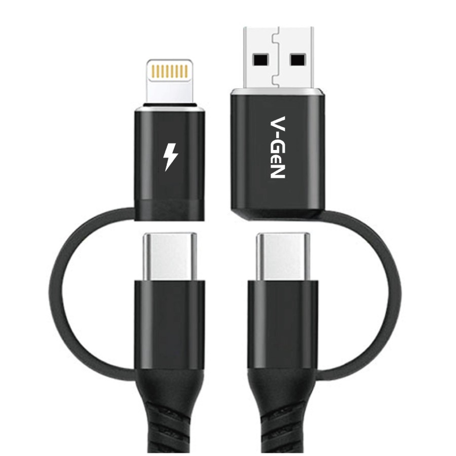 VGEN Kabel Data 4 in 1 Type C Lightning USB V-GeN CTL1-01 3A QC 4.0 PD Data Cable