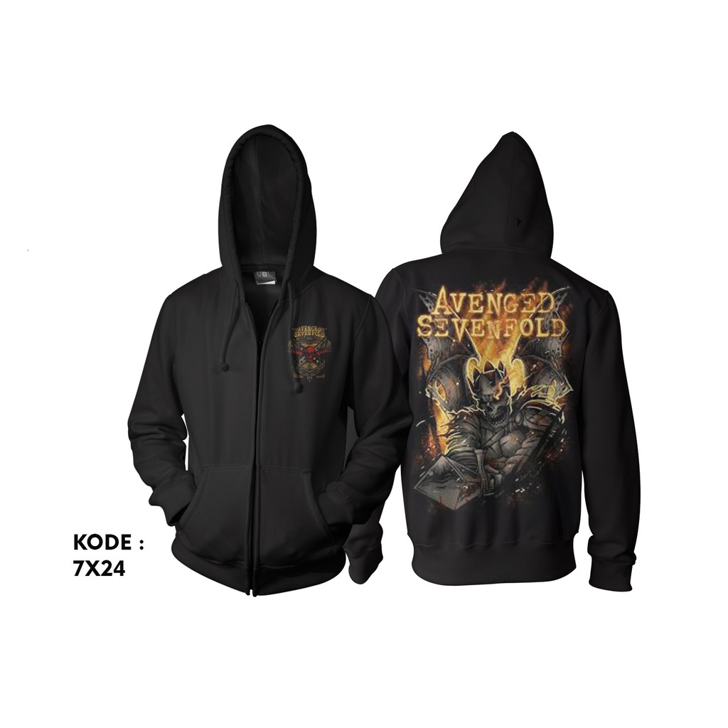 Jaket avenged sevenfold hoodie zipper a7x jacket 7x24