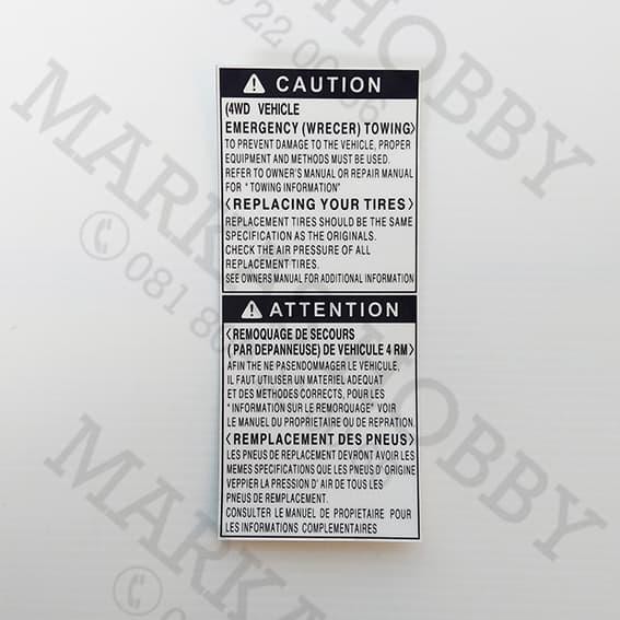 Stiker / Sticker Caution Rav 4