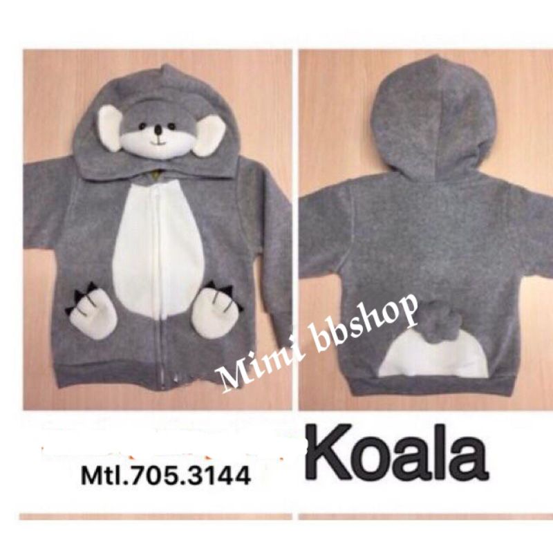 Jaket balita topi binatang 6m - 2th jaket 3 dimensi boneka lucu unisex bahan lembut