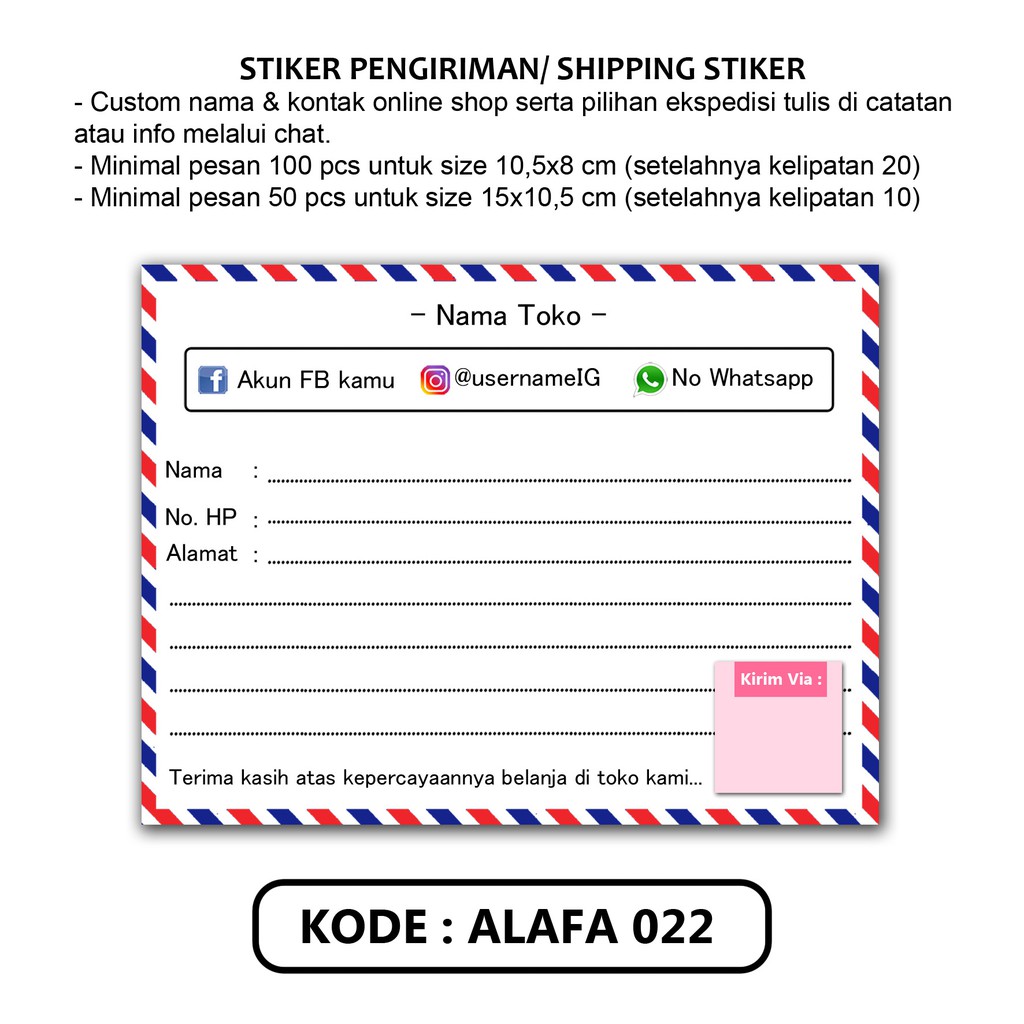 Ready Stock Stiker Pengiriman Shipping Stiker Stiker Label