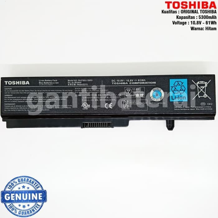 Original Baterai Toshiba Portege T110 T115 T130 T135 T110D PA3780