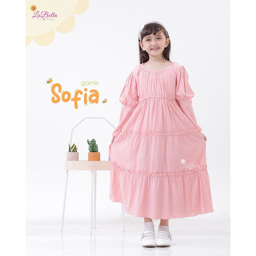 3 - 4 TAHUN BUSANA MUSLIM ANAK PEREMPUAN CASUAL MUSLIM SYARI ORIGINAL LABELLA SOFIA TERBARU PREMIUM 