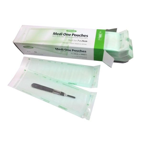 Sterile Pouch Plastik Sterilisasi MediOne 7 X 26 cm Medi One Pouches