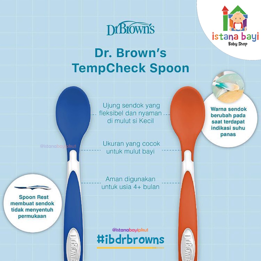 Dr.Brown's TempCheck Spoons isi 4 /Sendok makan bayi sensor panas TF024