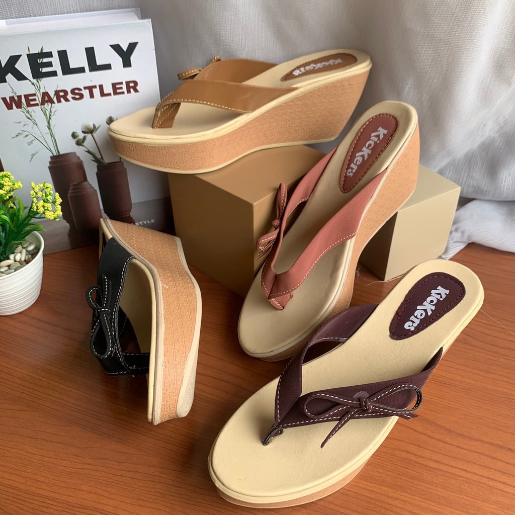 Sandal japit fashion wanita korean style sol wedges 7cm JAKARTA 6