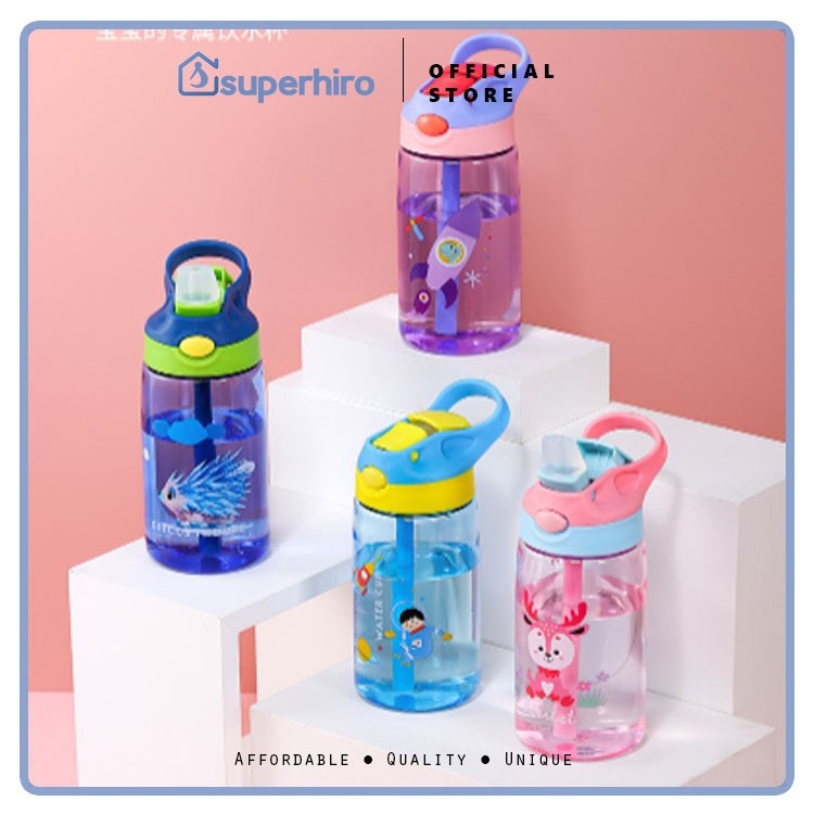 Botol Minum Anak Sedotan Karakter Bottle Food Grade BPA FREE Premium