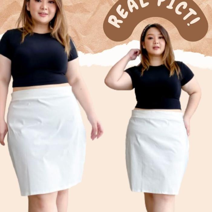 ROK KERJA MINI PENDEK KOREA UKURAN BESAR BIG SIZE BIGSIZE PLUS SIZE JUMBO SKIRT WANITA