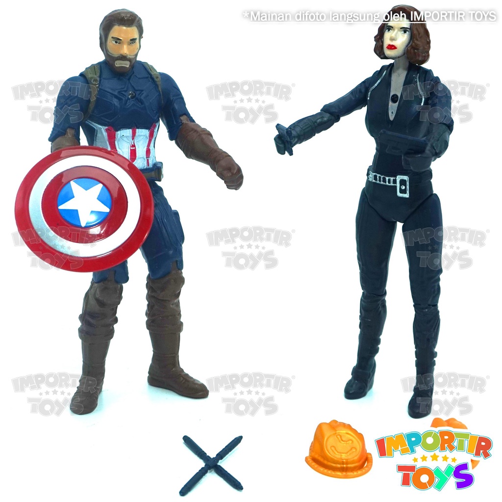 Set Figure Avengers 2 Pcs Marvel Mainan Anak dgn Lampu Bercahaya