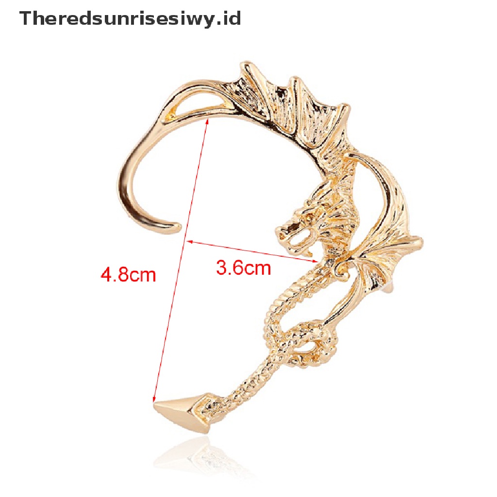 Anting Ear Cuff Bentuk Naga Gaya Retro Gothic Rock Punk Untuk Pria Dan Wanita