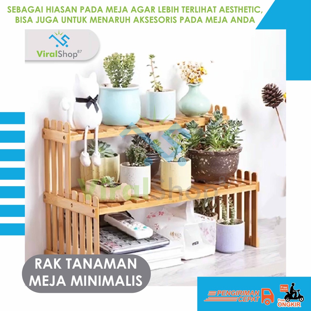 Rak Pot Bunga Palsu Susun Standing Hiasan Rak Tanaman Meja Minimalis