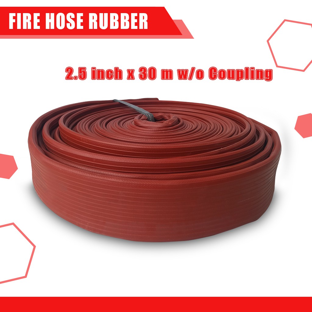 Fire Hose Rubber 2,5" x 30 meter Tanpa Coupling