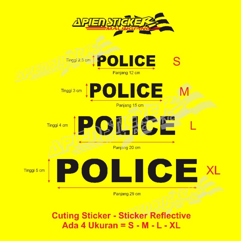 Cutting Sticker Sepeda POLICE Sticker Motor POLICE Sticker Mobil POLICE