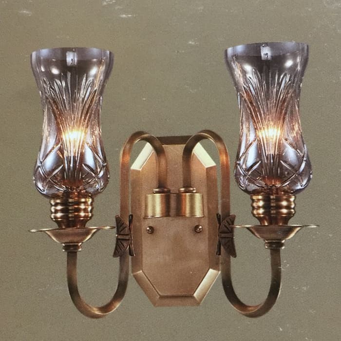 LAMPU DINDING HIAS KLASIK ELEGAN 2 LAMPU TEMBAGA