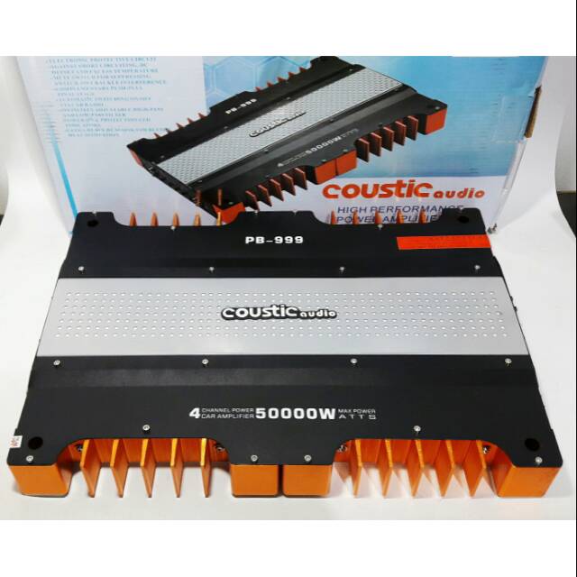 Power Amplifier Coustic PB 999 4 channel Mosfet / 50W x 4 Power Amp Audio Tape Mobil