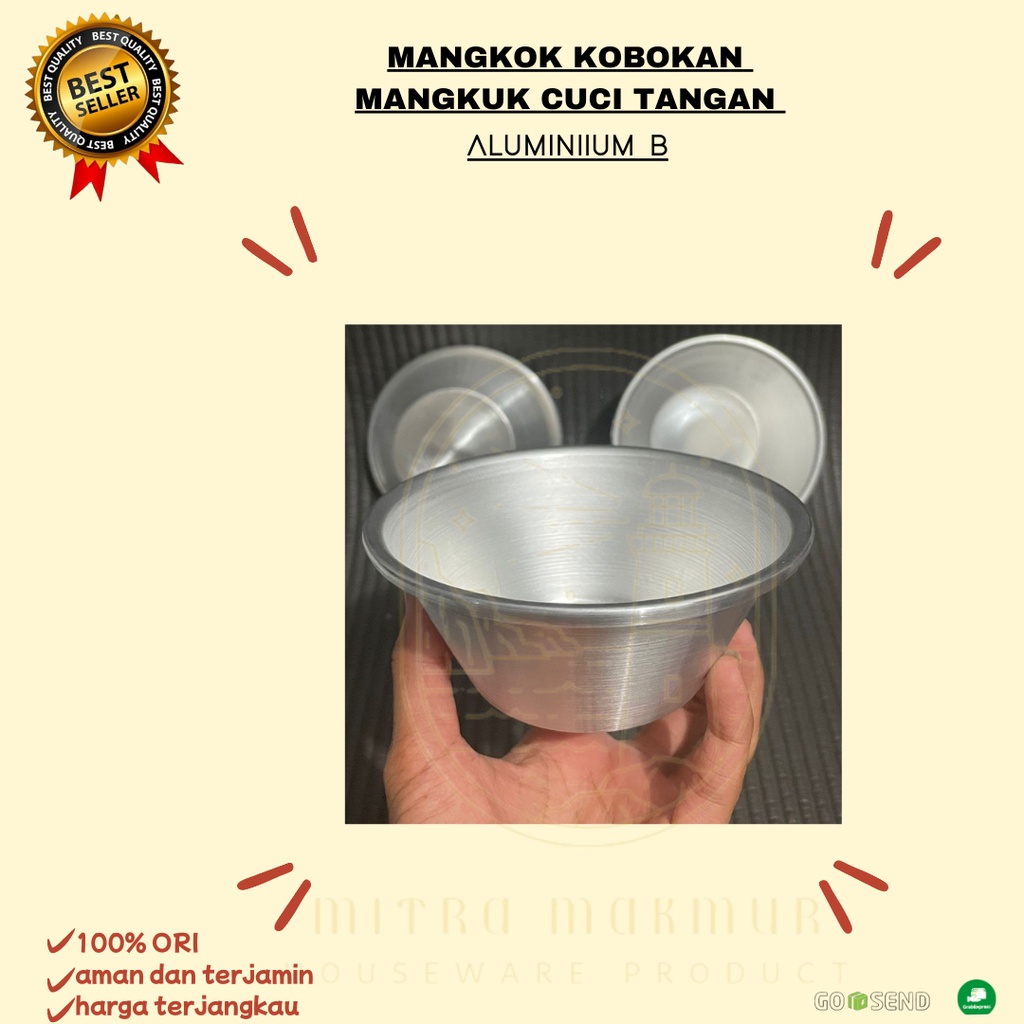 NEW!! MANGKOK KOBOKAN ALUMINIUM / MANGKUK CUCI TANGAN TIPE B @ 1PCS