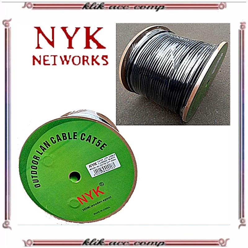 Kabel lan 305m Nyk Outdoor cat 5e utp - Cable lan rj45 roll nyk cat5