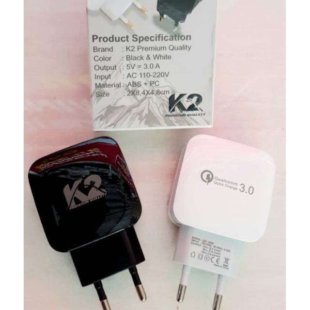 Adaptor Charger K2 Qualcomm 3.0 Quick charge