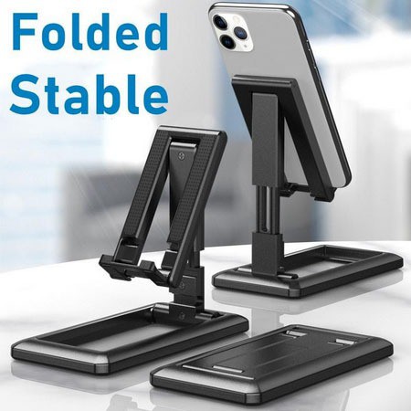 Holder Hp Desktop Srand Folding Mobile Phone Stand - khusus buat HP kecil Tidak untuk Tablet-Ipad