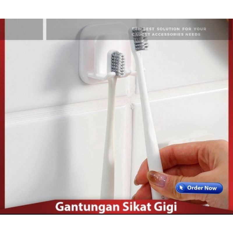 HOOK / GANTUNGAN SIKAT GIGI KUAT PRAKTIS MINIMALIS / TEMPEL DINDING MINIMALIS / TEMPEL DINDING 2 IN 1