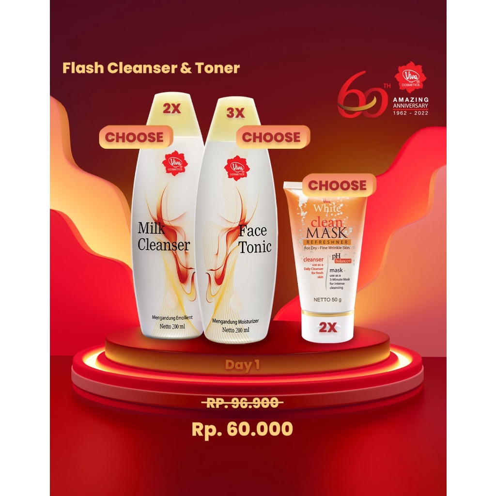 Paket Milk Cleanser Face tonic Clean and mask