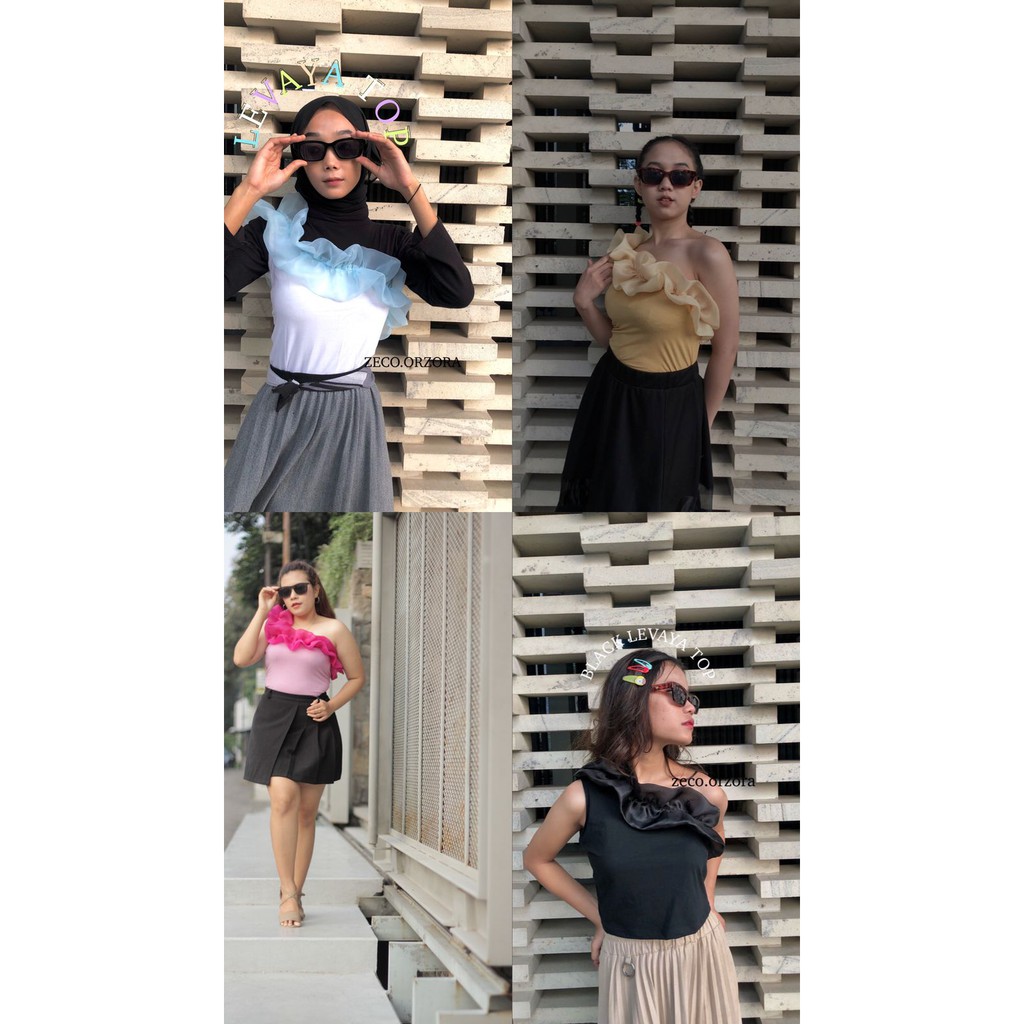 TOP RUFFLE Organza | Lavanya top | bisa request size