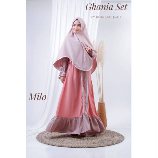 READY GAMIS SET SYARI MURAH GHANIA SET BY KHALIQA HIJAB