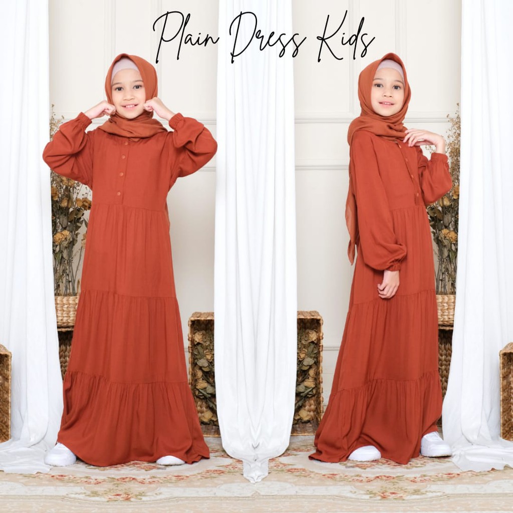 New-Gamis Anak/Homey Dress Anak-Homey Dress Polos-Bahan Katun Rayon Premium-Busana Muslim Anak murah