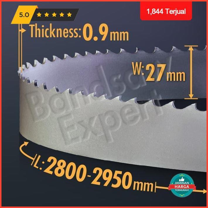 

Bandsaw Blade Custom 2800-2950X27X0,9Mm. Ukuran Dibuat Sesuai Pesanan Exclusive