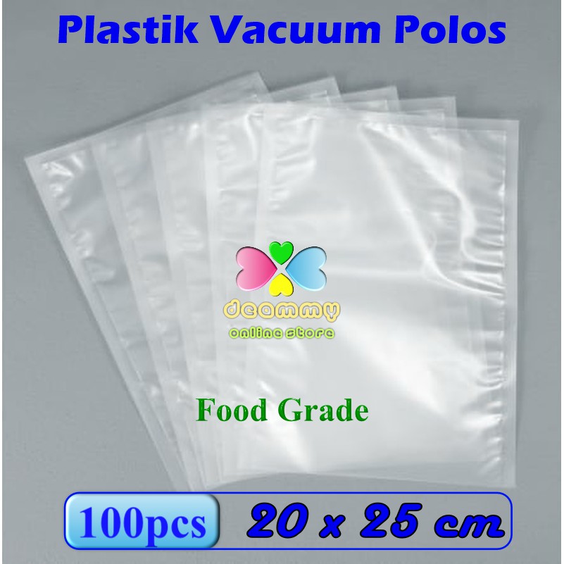 100 Pcs Plastik Vakum Bag Polos 20 x 25 cm, Plastik Vacum Bag Sealer, Plastic Vacuum Bag