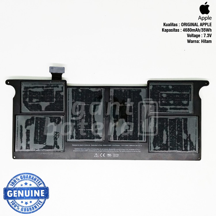 Battery baterai apple macbook air 11" A1406 A1495 A1370 A1465
