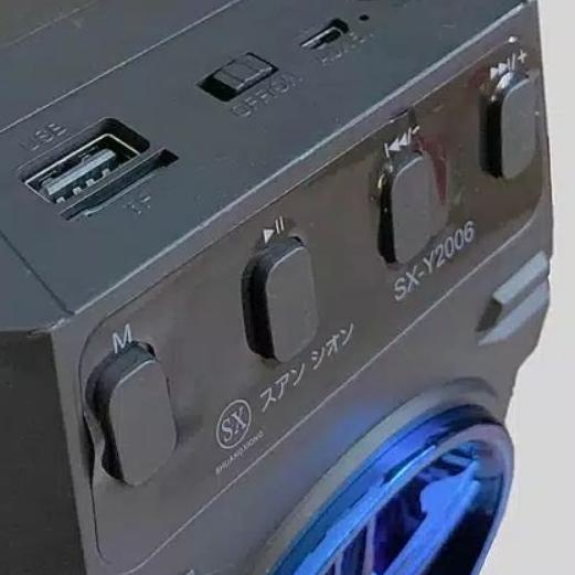 BISA Speaker Bluetooth Portable SX-2006 LED Bonus Mic USB Memory Card USB FM Radio